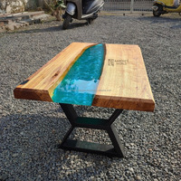Nouvelle table basse traditionnelle en bois de mangue avec collection de meubles de salon de cuisine en résine époxy comprend une table de lampe à usage domestique