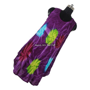 Nouvelle collection 2026 : Robe longue décontractée d'été pour femme, en rayonne tie-dye, sans manches, coupe ample, style parapluie - Product Image 6
