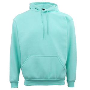 Sudadera con Capucha de Forro Polar Bordada para Invierno, 80% Algodón, 20% Poliéster, Cuello Cruzado, Hombros Caídos, Color Verde Polvo - Product Image 3