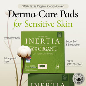 INERTIA 100% Tampons en coton biologique - La perfection - Absorption régulière (12 unités) Sans microplastique Tampon hygiénique biologique - Product Image 6