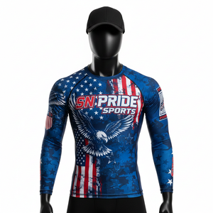 เสื้อแรชการ์ดคุณภาพสูงสั่งทำพิเศษ ระบายอากาศได้ดี แขนยาว พิมพ์ลายแบบซับลิเมชั่น สินค้าขายดี ราคาถูก สำหรับขายออนไลน์ - Product Image 1