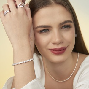 10CT Round Lab Grown Diamond Tennis <b>Bracelet</b> 18K White Gold Wholesale Solid Gold Fine Jewelry Manufacturer - Product Image 6