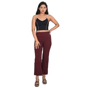 Modern Women's Summer Casual Regular Fit Worsted Flat Eco-Friendly <b>Elastic</b> <b>Waist</b> Mid <b>Waist</b> Ankle-Length Track Pant <b>Trousers</b> - Product Image 1