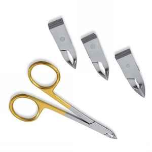 Tijeras profesionales y de primera calidad para cutículas de acero inoxidable con cuchillas reemplazables, herramienta para cortar cutículas. - Product Image 4