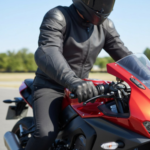 Premium Leather Full-Finger Motorcycle <b>Gloves</b> for Men Women Breathable <b>Touchscreen</b> Auto Hand Grips <b>Gloves</b> - Product Image 5