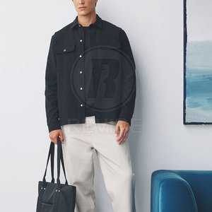 High Quality Customizable <b>Men</b> Shackets Trench Coat Stylish Comfortable Eco-Friendly Breathable 100% Cotton Canvas Fabric Daily - Product Image 3