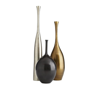 Wedding Party Decorative Metal Flower <b>Vase</b> Aluminum Flower <b>Vases</b> <b>Set</b> of <b>3</b> for Office Decoration Floor Decoration Bottle <b>vase</b> - Product Image 1