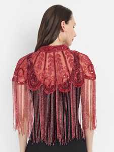 YouLaPan Chal de novia largo y sencillo para adultos, accesorios de boda, chifón suave con cuentas y pasadores fijos, para mujer, festival, escenario, pasarela - Product Image 4