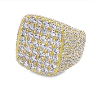 Iced Out Silver Plated 925 Sterling Silver VVS Moissanite <b>Diamond</b> Fashionable Hip Hop Style <b>Diamond</b> <b>Ring</b> - Product Image 4
