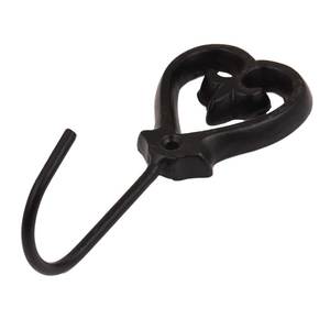 Wholesale Black Iron Heart Wall Hook Decorative Metal Clothes Hanger <b>Coat</b> <b>Robe</b> Towel Holder Bathroom Door Home Decor - Product Image 2