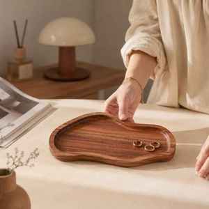 Modern Design Acacia Wood Handicraft Jewelry Serving <b>Tray</b> for Wedding Diwali Occasions Decorative <b>Candle</b> Display Bathroom - Product Image 3