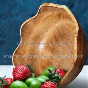 ชามไม้มะม่วงธรรมชาติทรงใหม่ชามเสิร์ฟผลไม้แนวศิลปะแบบเรียบง่ายสำหรับใช้ในบ้าน - Product Image 1