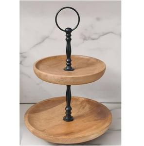 Support à gâteau en bois design pour fêtes et célébrations, présentoir à fruits, outil de service de gâteaux, support à gâteau en bois à prix raisonnable - Product Image 2