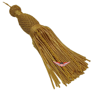 Pompon en fil de canutillo doré de 17 cm, franges en fil de métal, décoration pour vêtements d'église, cadeau de mariage fait main - Product Image 2