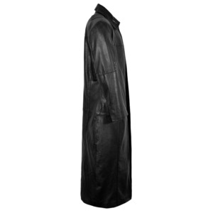 Men's Genuine Napa Leather <b>Duster</b> <b>Coat</b> Classic Black Long Leather Trench <b>Coat</b> Premium Winter Overcoat ODM Wholesale Manufacturer - Product Image 2
