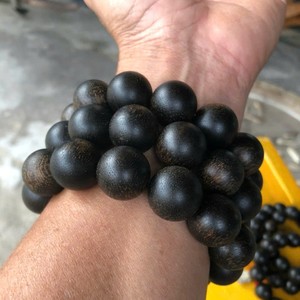 Pulsera Clásica Unisex de Cuentas de Madera Negra de 8mm-18mm, Accesorio de Meditación - Product Image 2