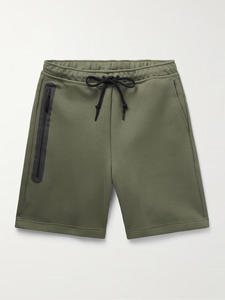 Short de jogging décontracté bleu pour homme grande taille, respirant, 100 % coton tricoté, taille mi-haute, avec cordon de serrage, poche zippée, couleur unie, sport - Product Image 4