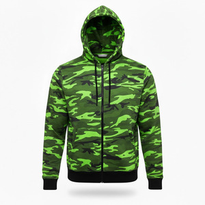 2026 Custom Camo Zip up Hoodie Unisex Fleece Winter Sweatshirt Heavyweight Camouflage Hoodie with Kangaroo Pocket Custom Logo - Product Image 6