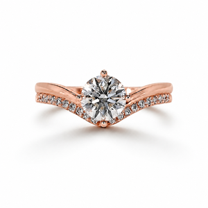 E VS1 Clarity 1.12CT Round <b>Diamond</b> Engagement <b>Ring</b> Lab Grown <b>Diamond</b> <b>Ring</b> Unique <b>Diamond</b> <b>Ring</b> Double Row Band <b>Ring</b> Promise <b>Ring</b> - Product Image 3
