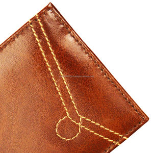 Portefeuille à deux volets de qualité supérieure pour hommes, logo personnalisé, protection RFID, courte longueur ouverte, cuir véritable, doublure lisse en polyester, vente en gros - Product Image 5