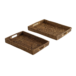 Rattan <b>Tray</b> Rustic Weaving Wood Serving Platter for <b>Vanity</b> Jewelry Storage Natural Home Decor Essence Product - Product Image 2