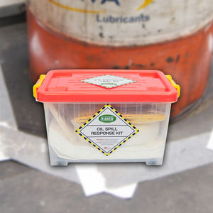 Kit anti-déversement d'huile universel de haute qualité 10 L, boîte de rangement transparente d'urgence pour atelier industriel, garage, laboratoire et usage maritime - Product Image 1