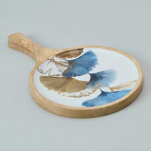 Classical Design Round Wooden Serving <b>Trays</b> in Floral Prints Premium Quality Long Durable Shiny Wooden Decorative Serving <b>Trays</b> - Product Image 3