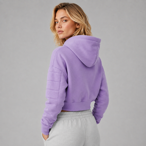 Sudadera Corta para Mujer, con Logotipo Personalizado, de Felpa de Algodón Suave, Transpirable y Cómoda, Estilo Urbano - Product Image 2
