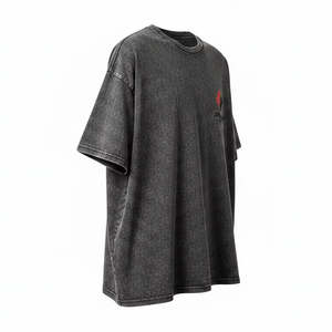 T-shirt Oversize da <span class=keywords><strong>Uomo</strong></span> con Spalle Cadenti, in Cotone Pesante 100%, Vestibilità Regolare, Casual, Stile Hip Hop, Tinta Unita, Manica Corta, Personalizzabile - Vendita all'Ingrosso - Product Image 3