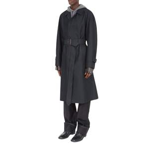 Abrigo tipo gabardina cómodo estilo blazer, largo regular, tejido, ecológico, impermeable, para hombre, para otoño. - Product Image 5