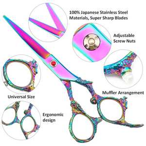 Ciseaux de barbier professionnels légers en acier inoxydable 440C, lame tranchante, design pliable, manche moyen pour une longue durée de vie - Product Image 3