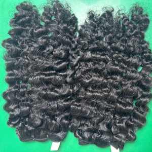 Precio al por mayor extensión de pelo crudo Qhair pelo crudo negro birmano rizado Genius trama máquina paquetes de Qhair - Product Image 5