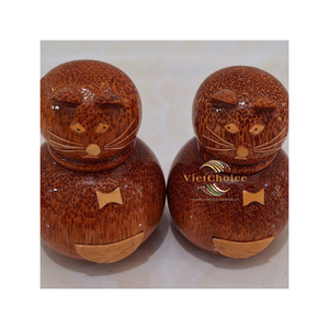 Cute Animal-shaped Handcrafted Coconut Wooden <b>Toothpick</b> Container Dispenser Holder Eco-Friendly Large Capacity VIETCHOICE VN - Product Image 1
