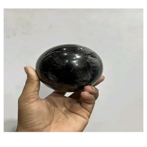 Esfera de Cristal Tallada de Ágata Negra Natural Grande – Piedra Preciosa Curativa, Decoración para el Hogar, Regalo para el Día de la Madre - Product Image 1