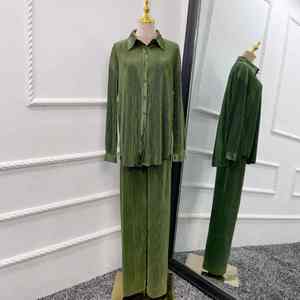 Abaya Casual Moderna Azul Cielo para Mujer, Estilo Dubai, Elegante, Modesto, Islámico, Largo hasta el Suelo, Cuello Barco, Mangas Largas, Transpirable - Product Image 3