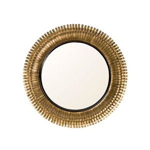 Espejo de Pared Redondo Dorado de Estilo Barroco Moderno, Espejo Decorativo de Metal Ornamentado para Decoración del Hogar, Espejo Circular Grande con Acabado Vintage - Product Image 2