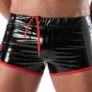 Pantalones Cortos de Cuero Sintético para Hombre, Estilo Sexy, con Estampado Floral, hasta la Mitad del Muslo, Negros, para Boda, Noche de Aniversario, Ropa de Club, Fiesta, Moda - Product Image 5