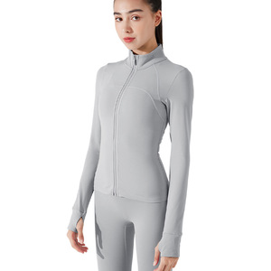 New Autumn and Winter Velvet Yoga Clothes, Sports Tops, Tight Fitting Waist Yoga <b>Jackets</b>, Warm Zippered Fitness Clothes - Product Image 5