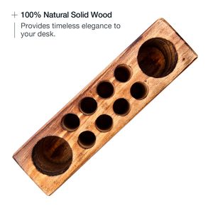 Wooden <b>Desk</b> Organizer Pen Holder with Pencil Storage Handmade Office Supplies Organizer <b>Rustic</b> Wooden Stationery Holder for Home - Product Image 5