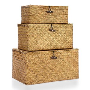 Boîte élégante en jonc de mer pour le rangement des vêtements, tissée à la main, en fibre naturelle, boîtes personnalisées. - Product Image 4