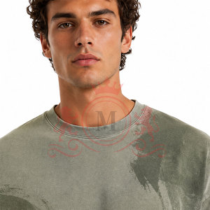 T-shirt décontracté de haute qualité à épaules tombantes, effet délavé, en coton doux pour un style moderne et un confort optimal - Product Image 5