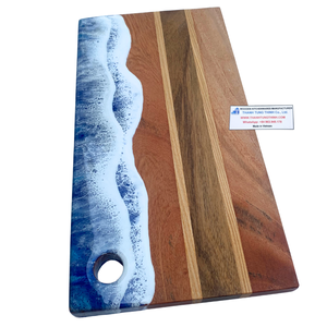 เขียงไม้ไผ่ทรงสี่เหลี่ยมพร้อมด้ามจับลายคลื่นทะเล ยี่ห้อธาเวด - Product Image 6