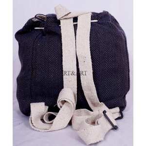 Sac à dos unisexe en chanvre, style naturel artisanal, léger, fermeture éclair, sangle réglable, confortable, respirant, durable, 16L - Product Image 3