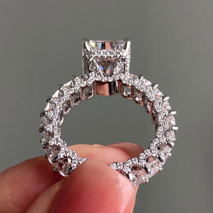 Radiant Lab Grown Diamond Engagement <b>Ring</b> Wedding <b>Ring</b> 5.90 Carat Yellow Gold 14k Party Gift Jewelry - Product Image 2