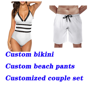 Maillots de bain d'été pour couples, maillot de bain une pièce chic rétro pour femme, short de sport de plage pour homme, personnalisé Polynésie - Product Image 4
