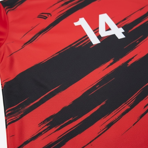 Uniforme de Fútbol Personalizado por Sublimación, Conjunto de Camiseta de Fútbol Unisex Rojo y Negro, Kit de Entrenamiento de Equipo, Logotipo, Nombre, Número, Poliéster Transpirable - Product Image 5