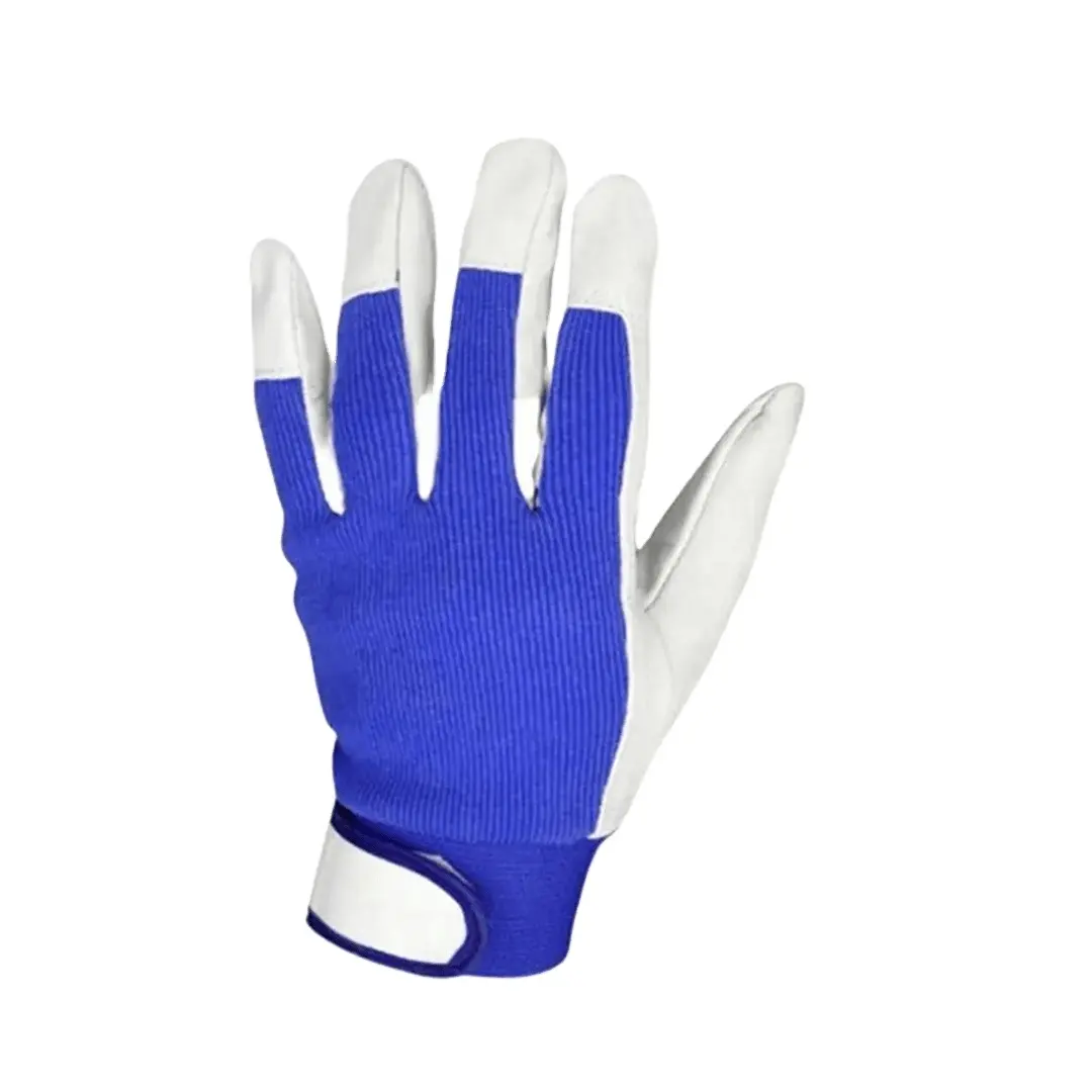 OEM Factory liefert direkt Getreide Leder Leinwand Rücken ungefüttert Crouser Manschette Montage Handschuhe am besten für allgemeine Bauarbeiten
