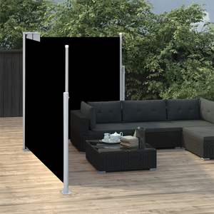 Tenda da sole doppio lato retrattile Patio nero 66.9 "x 236.2"-per riparo all'aperto - Product Image 3