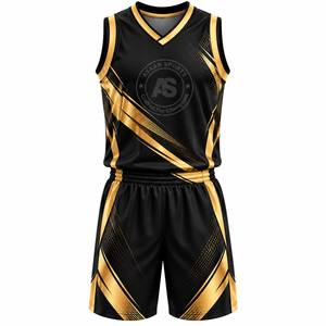 Uniforme de basket-ball sur mesure, fabrication directe en usine, uniforme de basket-ball sans manches à col en V - Product Image 4