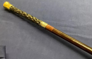 Bâton de marche nautique en laiton, magnifique canne en bois robuste, style steampunk, 12 pouces - Product Image 2